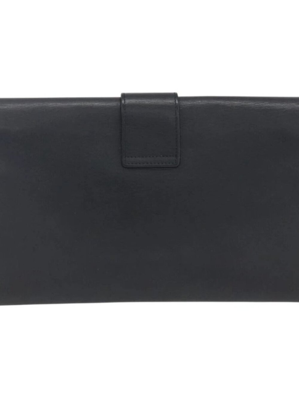 SAINT LAURENT Clutch Bag Leather Black Gold Auth ka1261 - Picture 2 of 16